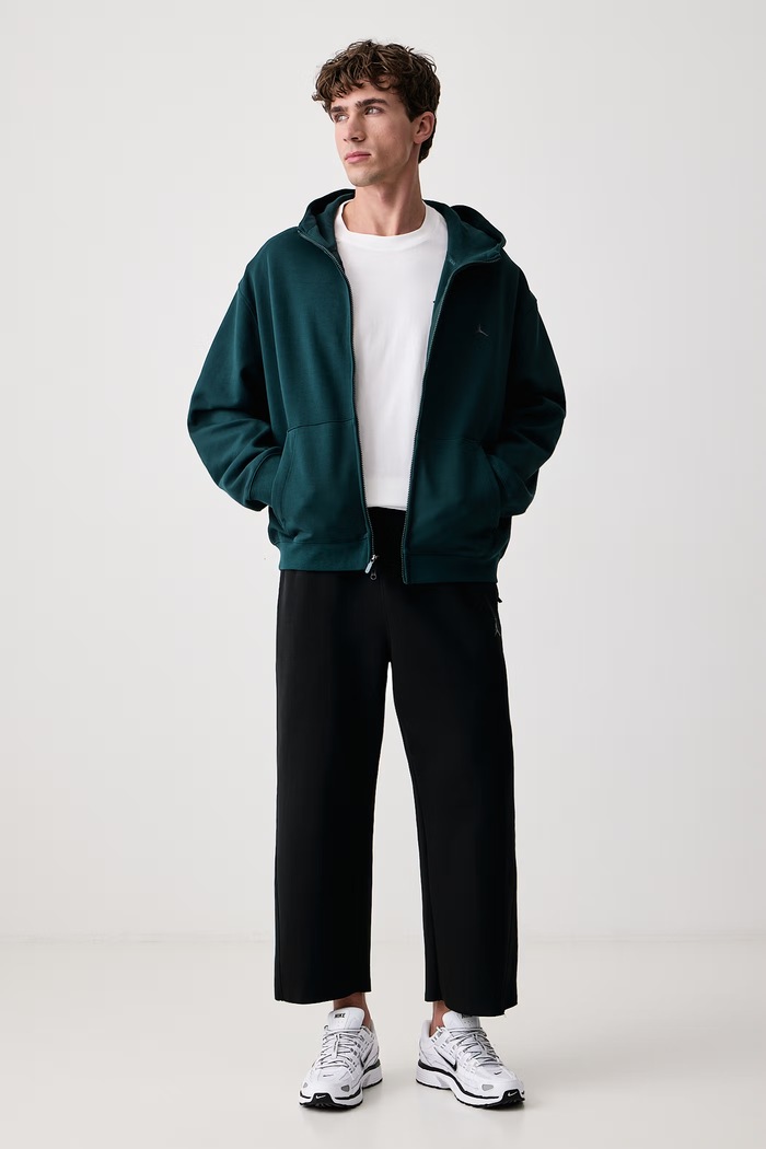 Jordan Spodnie dresowe męskie z bawełną Sport Hoop Fleece IM7801.010 czarny AW26