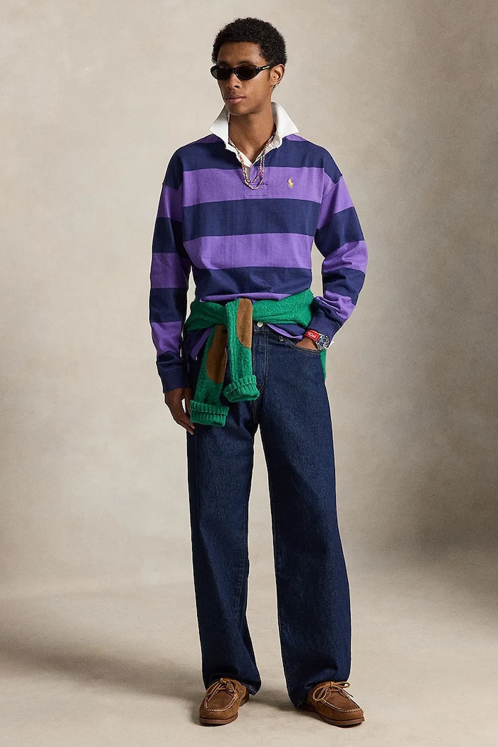 Odzież Polo Ralph Lauren Spodnie bawełniane męskie 710B24284001 niebieski