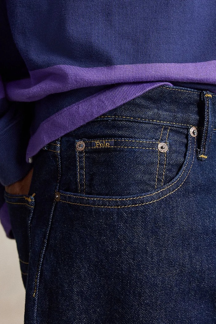 Spodnie bawełniane męskie Polo Ralph Lauren 710B24284001 niebieski