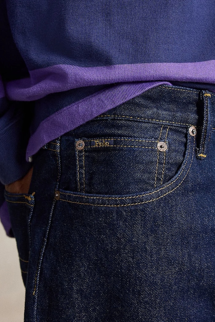Spodnie bawełniane męskie Polo Ralph Lauren 710B24284001 niebieski