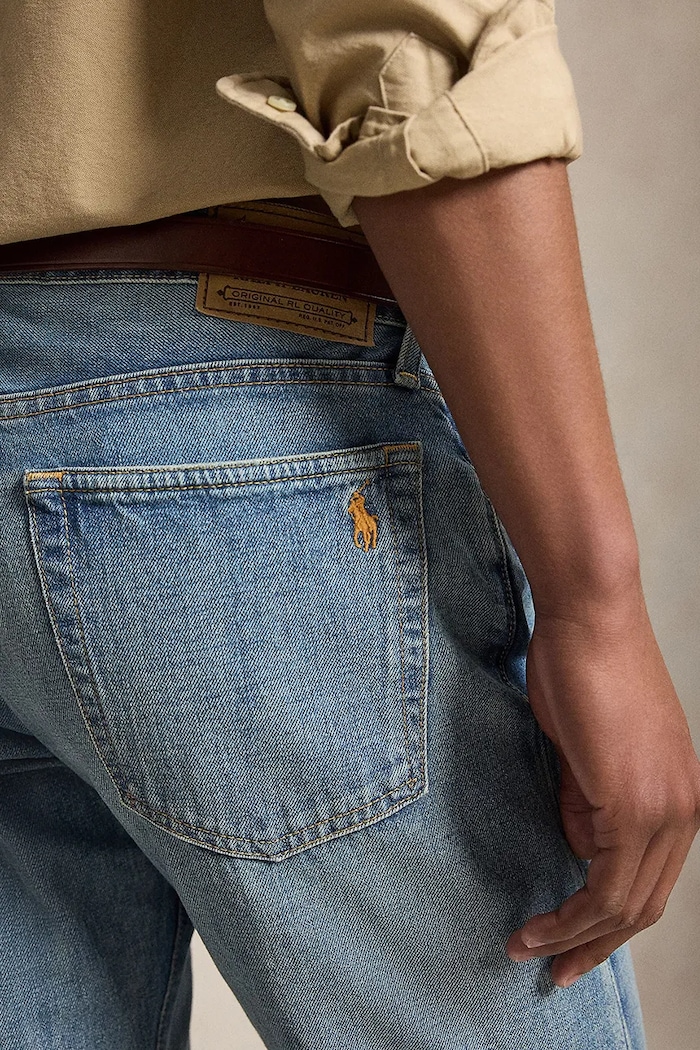 Spodnie straight bawełniane męskie Polo Ralph Lauren 710B21047001 niebieski