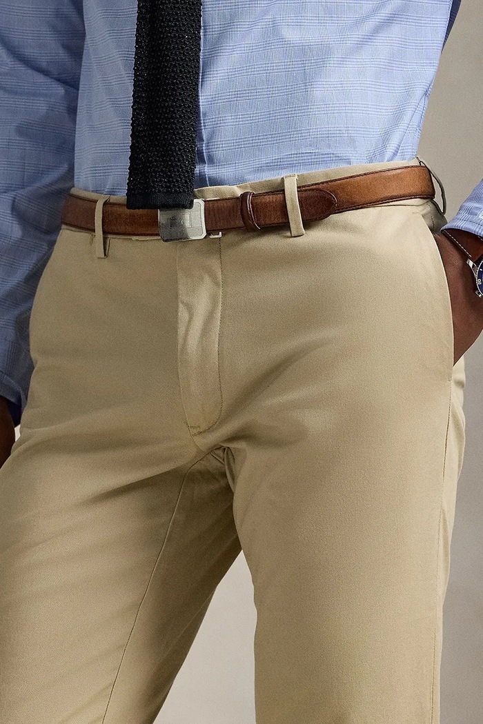 Spodnie chinos męskie z bawełną Polo Ralph Lauren 710B23868 beżowy