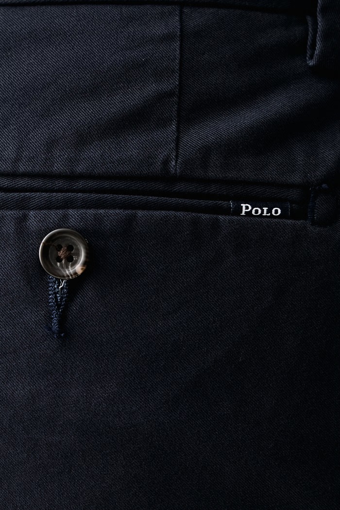Spodnie chinos męskie z bawełną Polo Ralph Lauren 710B23868 granatowy