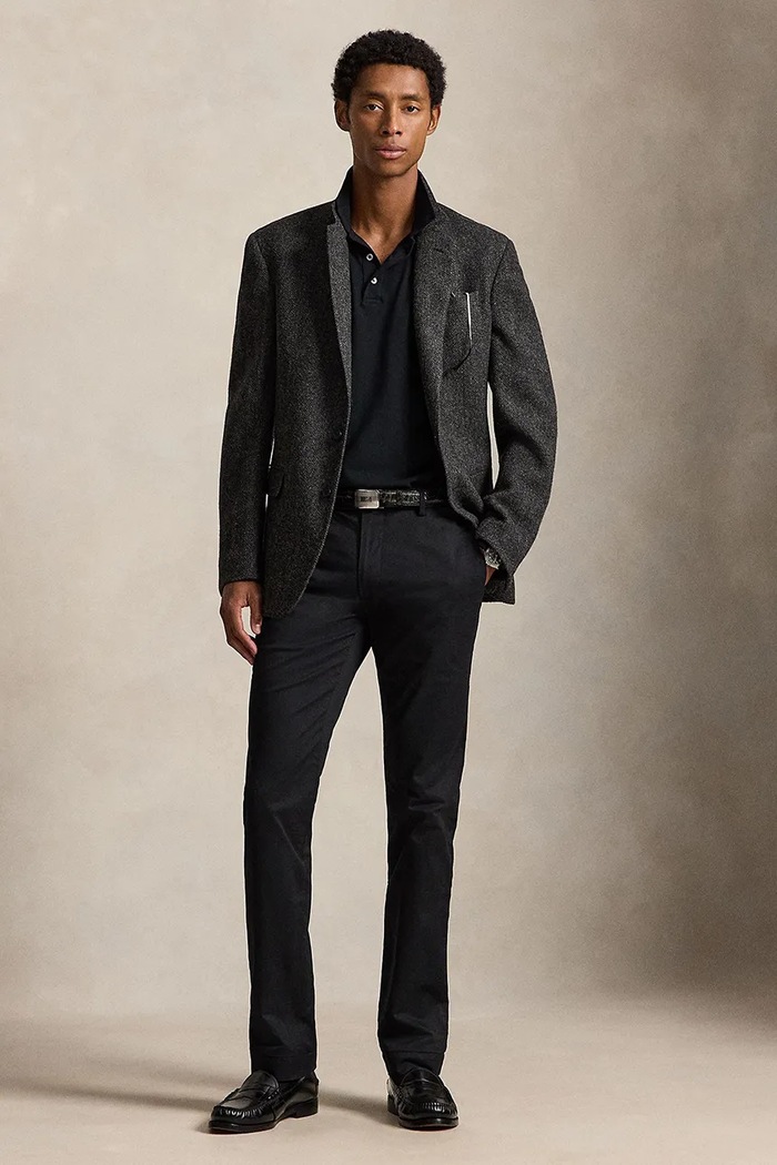 Odzież Polo Ralph Lauren Spodnie chinos męskie z bawełną 710B23868 czarny