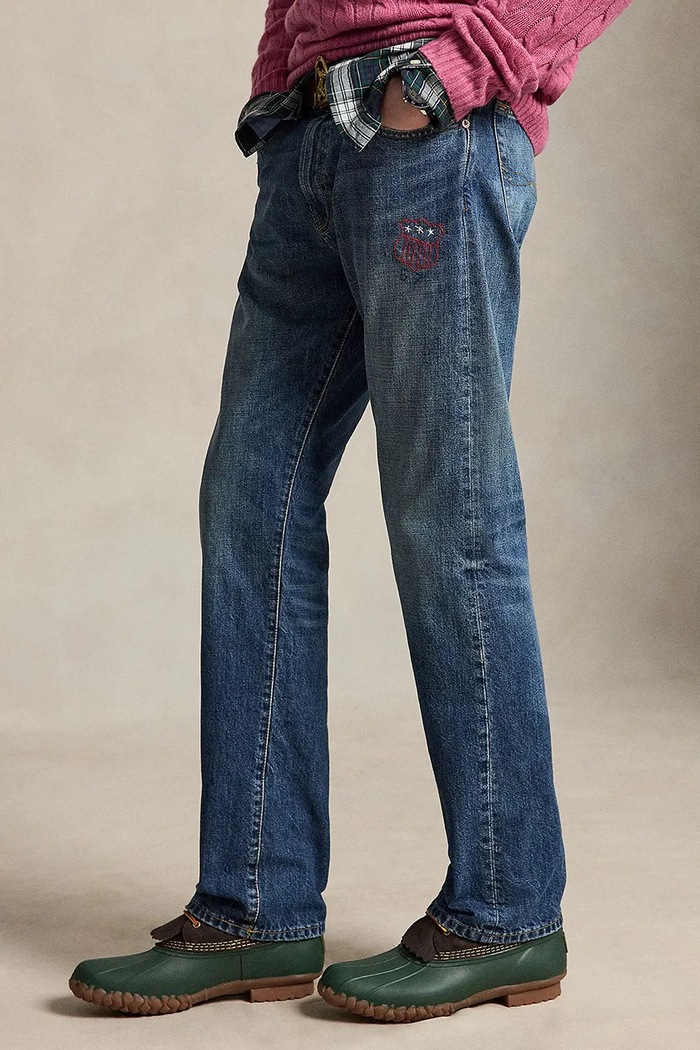 Spodnie jeansowe męskie Polo Ralph Lauren 710B24575001 granatowy