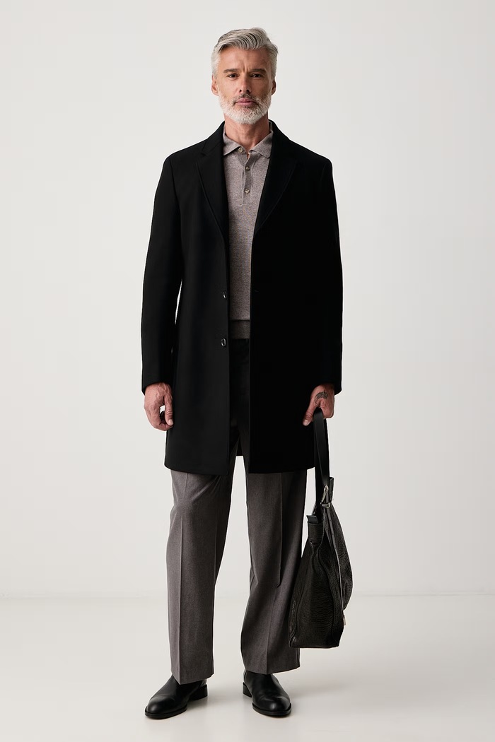 Lindbergh Spodnie wide leg męskie 30.001121 szary AW26