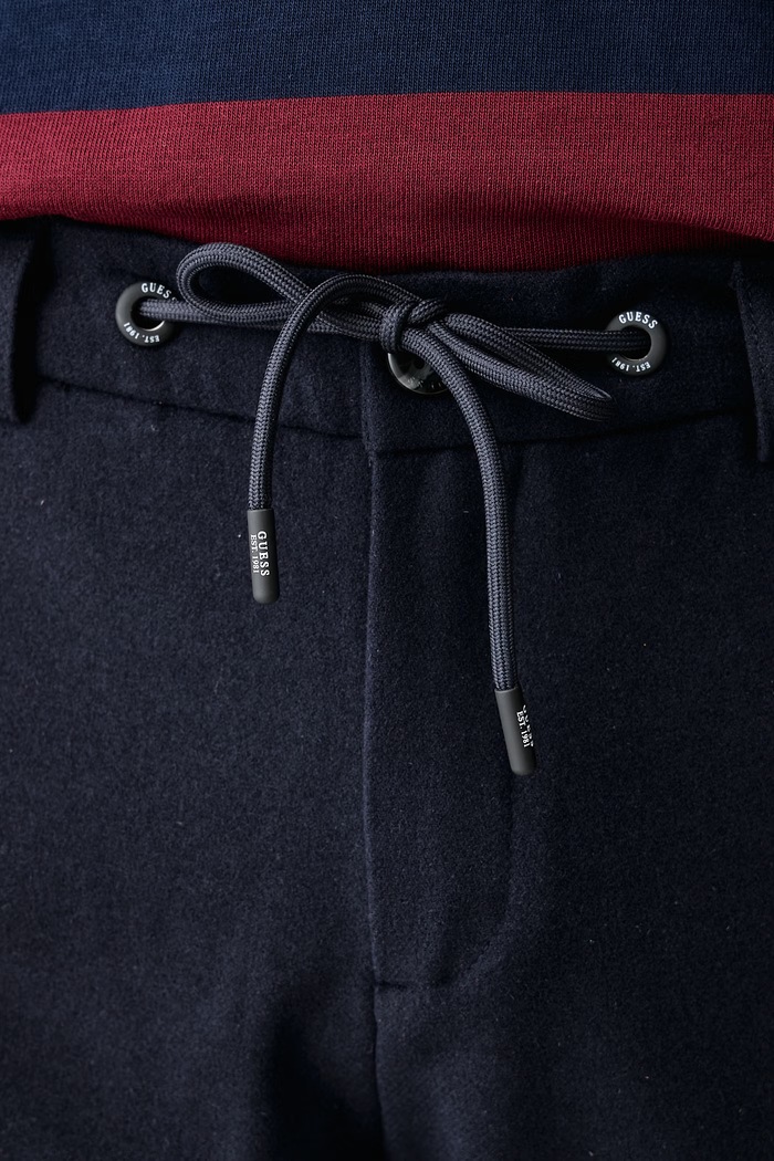 Брюки chinos мужские с шерстью Norris Guess M6BB82.W4181 тёмно-синий