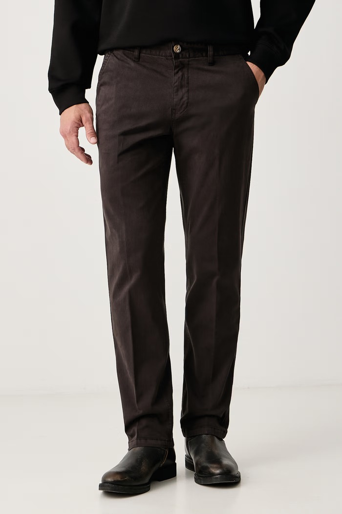 Guess Панталон slim fit мъжки от памук с еластан кафяв M6BB16.W4180