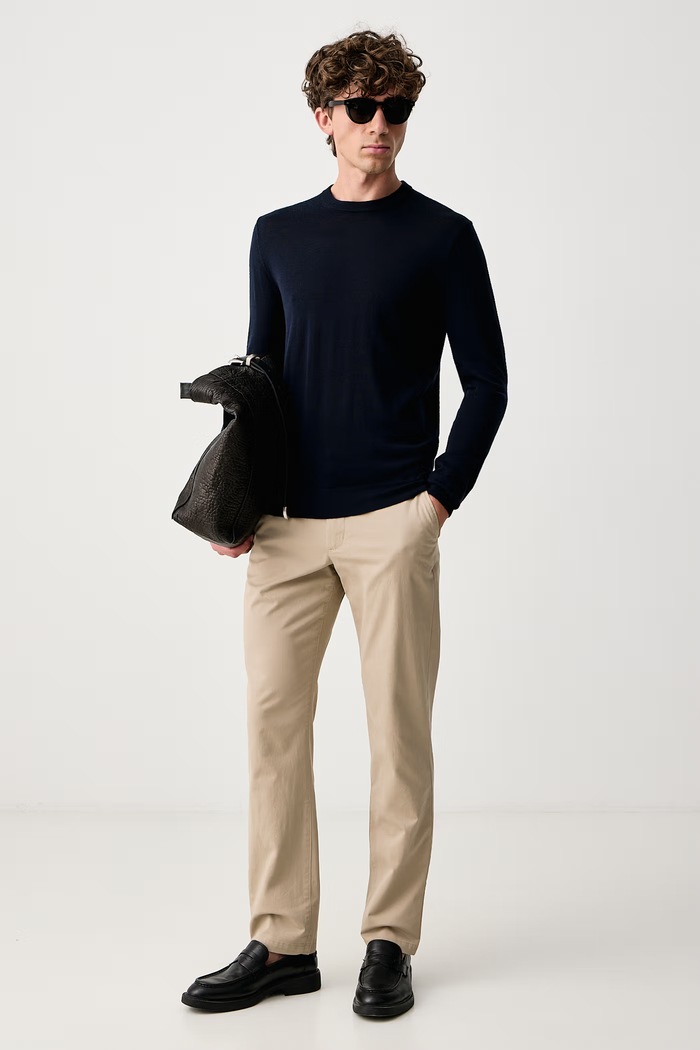 Tommy Hilfiger Spodnie męskie bawełniane z elastanem MW0MW41993 beżowy AW26