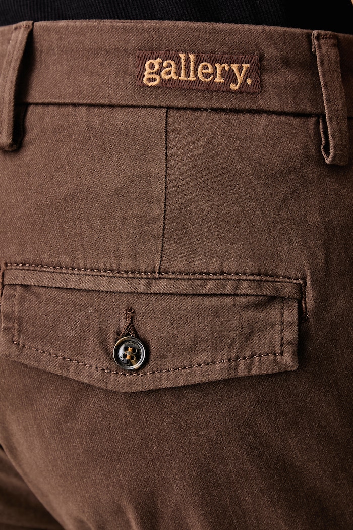Spodnie chinos męskie z bawełną Hunt Mos Mosh 511640 brązowy