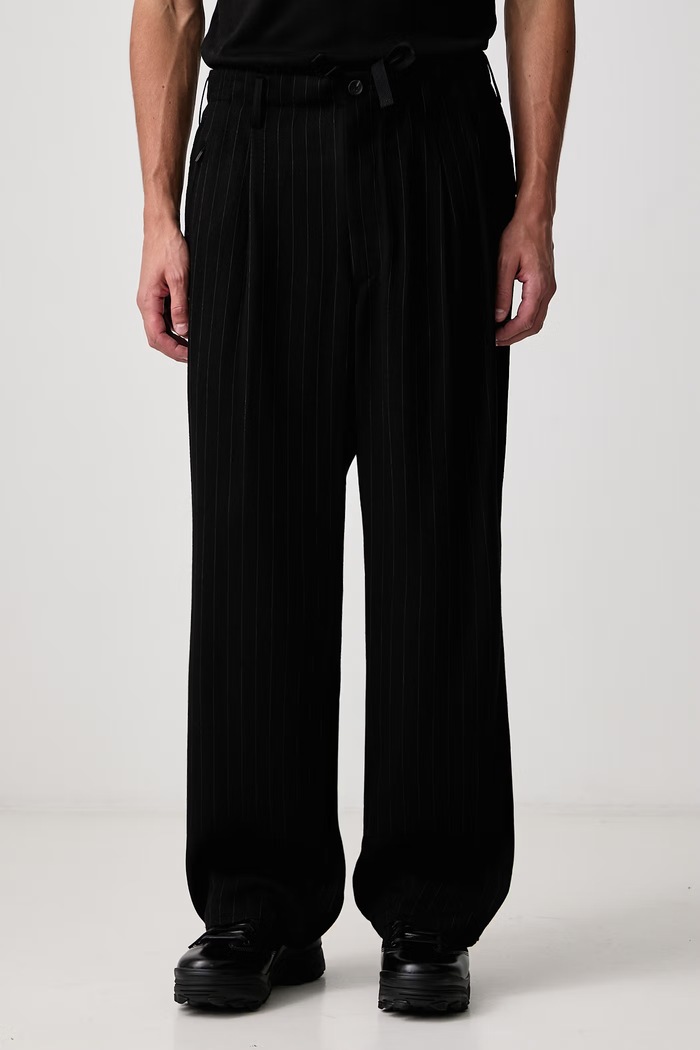 Yohji Yamamoto SUSP COIN spodnie garniturowe męskie czarny KN3682