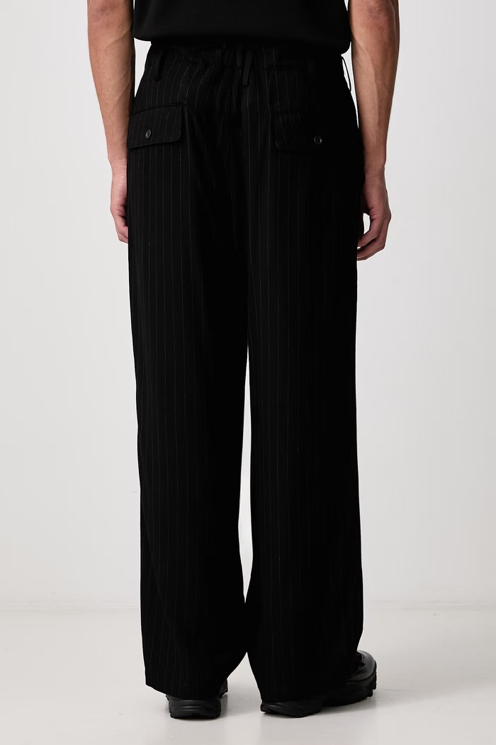 Odzież Yohji Yamamoto SUSP COIN spodnie garniturowe męskie KN3682 czarny