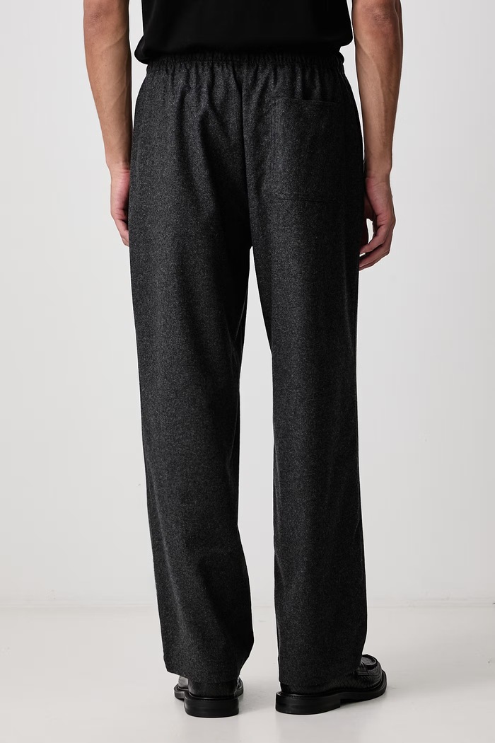 Odzież Frame FLANNEL EASY TROUSERS spodnie z wełną męskie MF26WPA010 szary