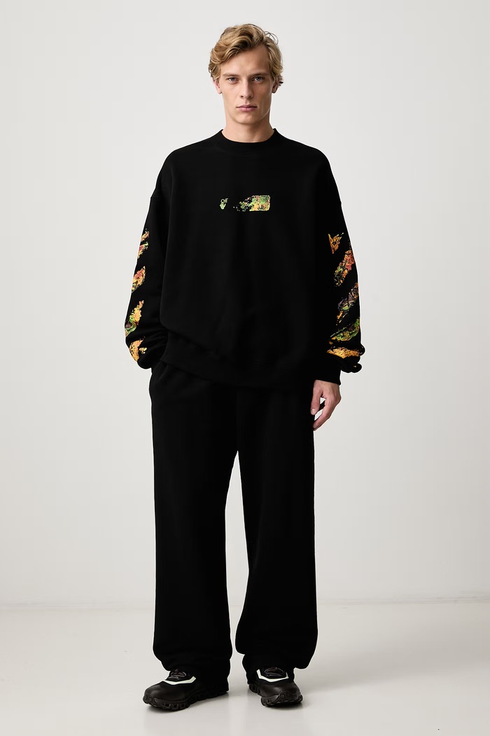 Off-White Bacco Arrow pantaloni de trening din bumbac pentru bărbați 44MCH05AF26F005001 negru AW26