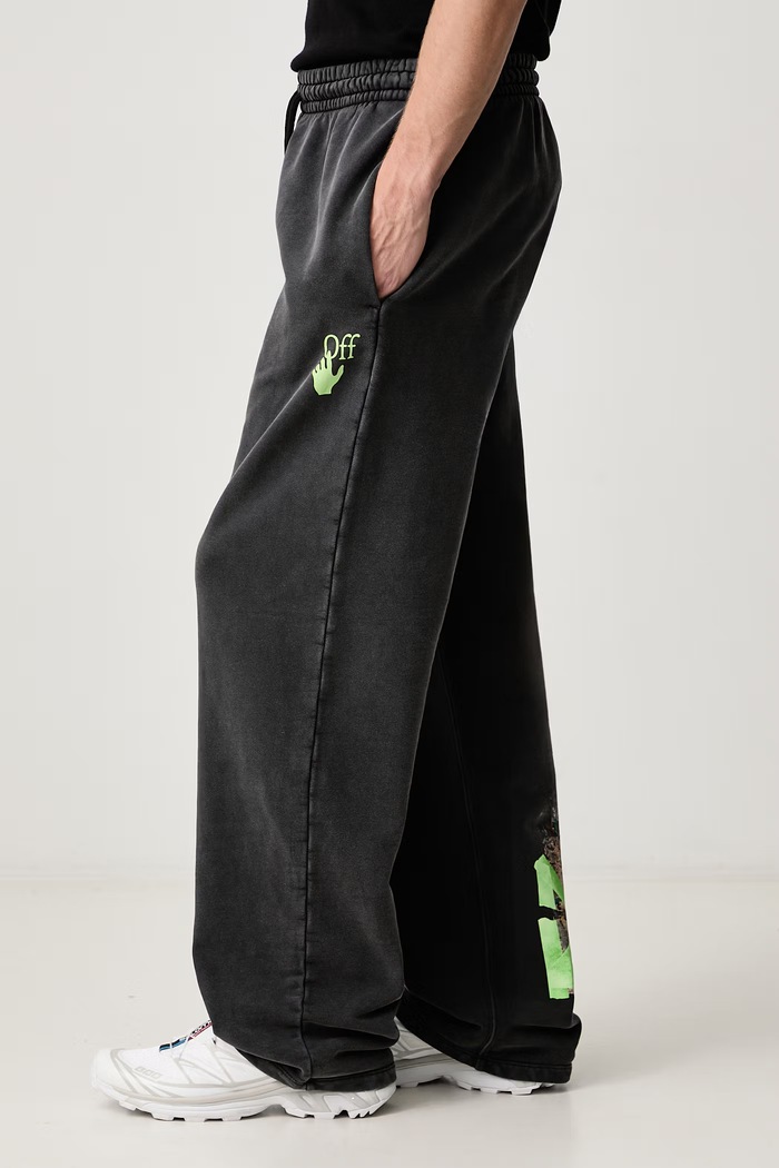 Bacco Arrow спортивные штаны из хлопка для мужчин Off-White 44MCH05AF26F001001 чёрный