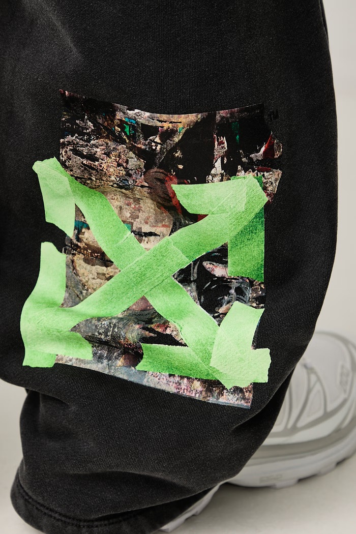 Bacco Arrow спортивные штаны из хлопка для мужчин Off-White чёрный 44MCH05AF26F001001