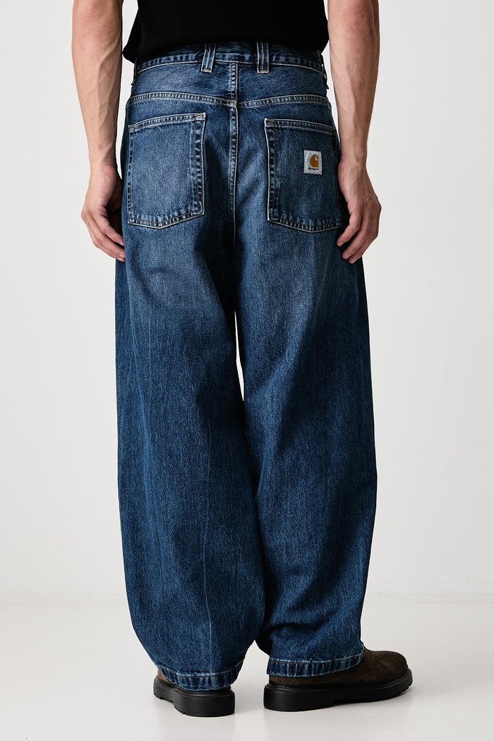 Odzież Carhartt WIP Brandon Pant jeansy loose męskie I035893 niebieski