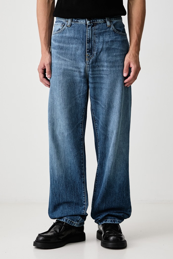Carhartt WIP Aaron Pant jeansy tapered męskie niebieski I036728