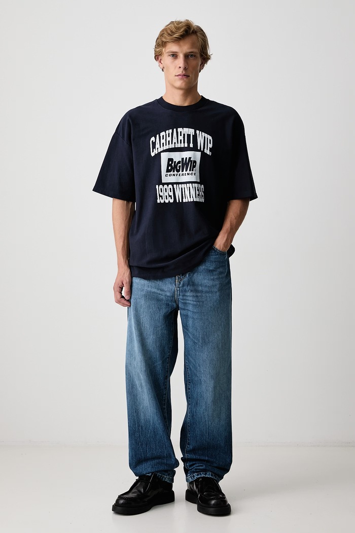 Carhartt WIP Aaron Pant jeansy tapered męskie I036728 niebieski AW26