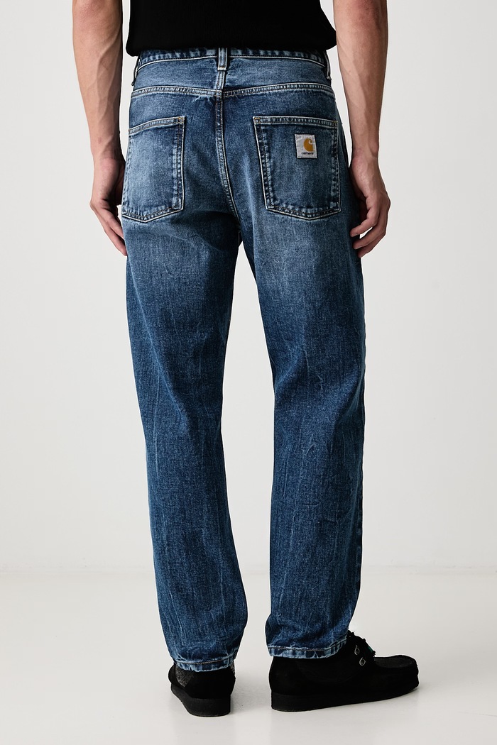 Odzież Carhartt WIP Newel Pant jeansy relaxed fit męskie I029208 niebieski