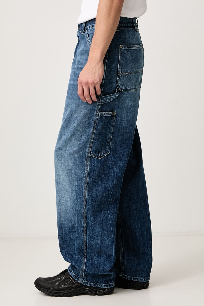 OG Single Knee Pant rifle loose pánske Carhartt WIP I034871 modrá