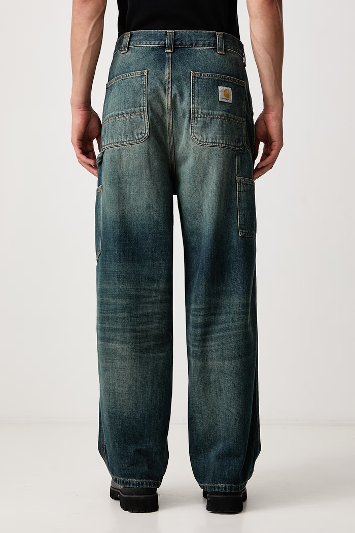Odzież Carhartt WIP OG Single Knee Pant jeansy loose męskie I034871 granatowy