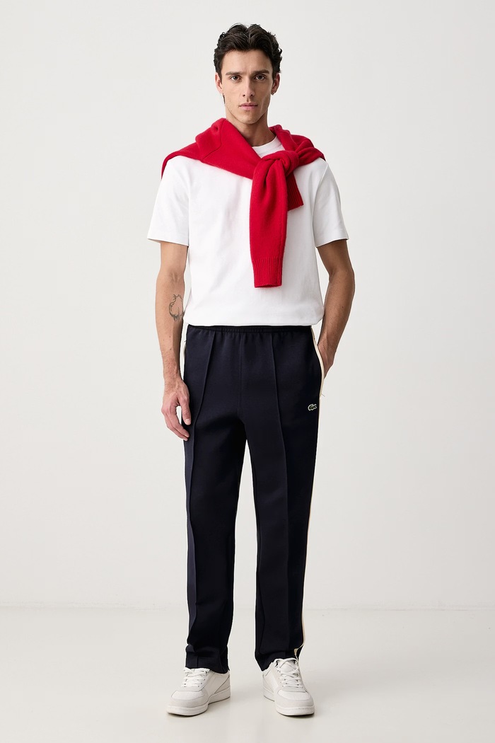 Lacoste Spodnie dresowe męskie z bawełną XH8615 granatowy AW26