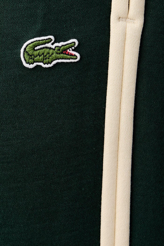Spodnie dresowe męskie z bawełną Lacoste zielony XH8615