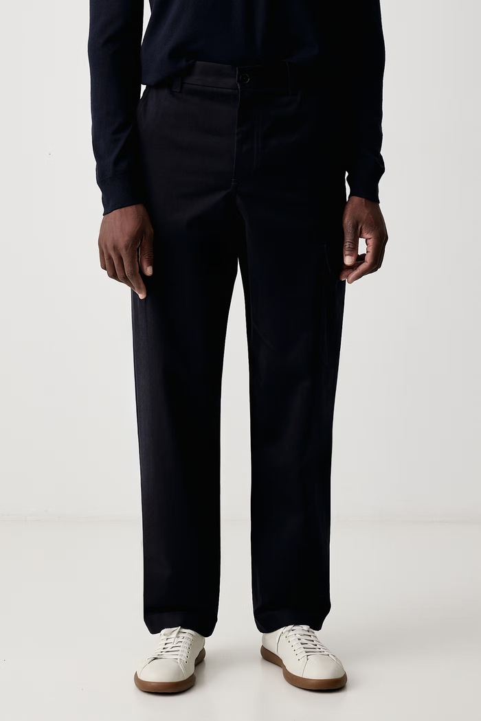 Lacoste Spodnie straight męskie bawełniane granatowy HH0125