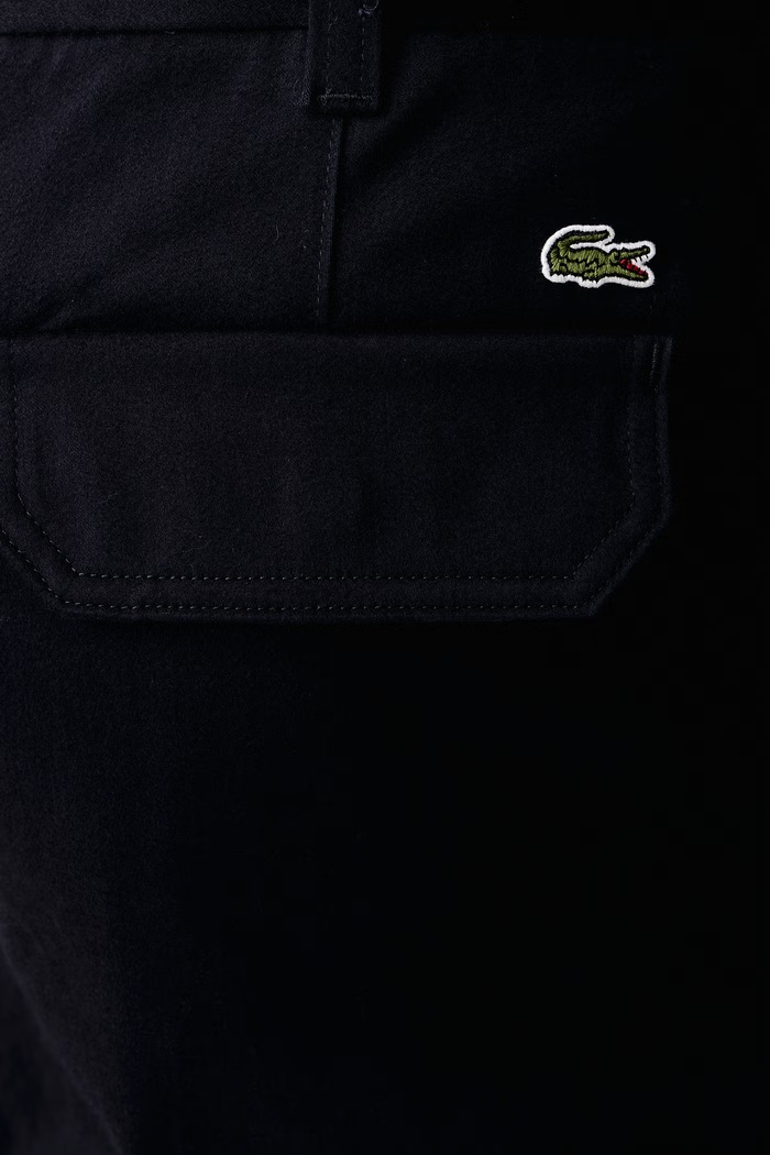 Spodnie straight męskie bawełniane Lacoste HH0125 granatowy
