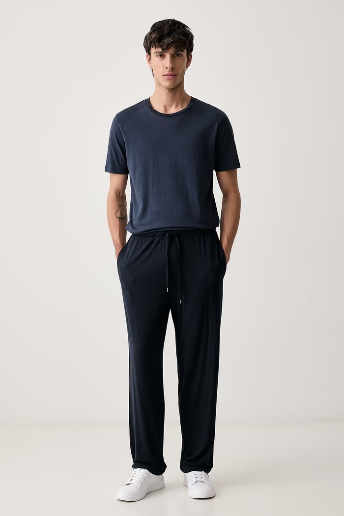 Marc O'Polo Spodnie dresowe męskie z modalem 10228724 granatowy AW26