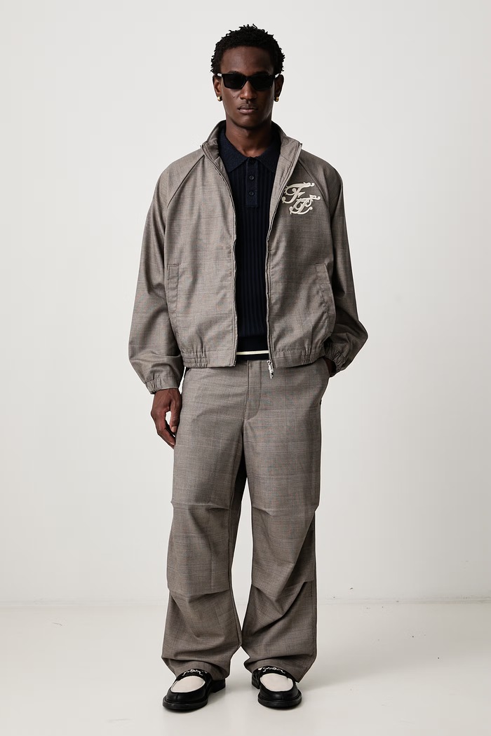 Filling Pieces Spodnie straight męskie z dodatkiem wełny 422650500369 beżowy AW26