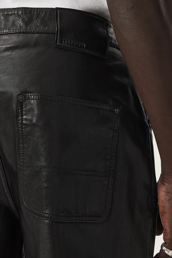 AllSaints Spodnie męskie skórzane CARVER M009TF