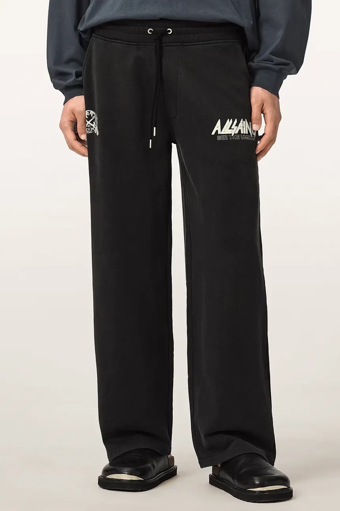 AllSaints Spodnie dresowe męskie bawełniane CHROMIUM czarny M012TF