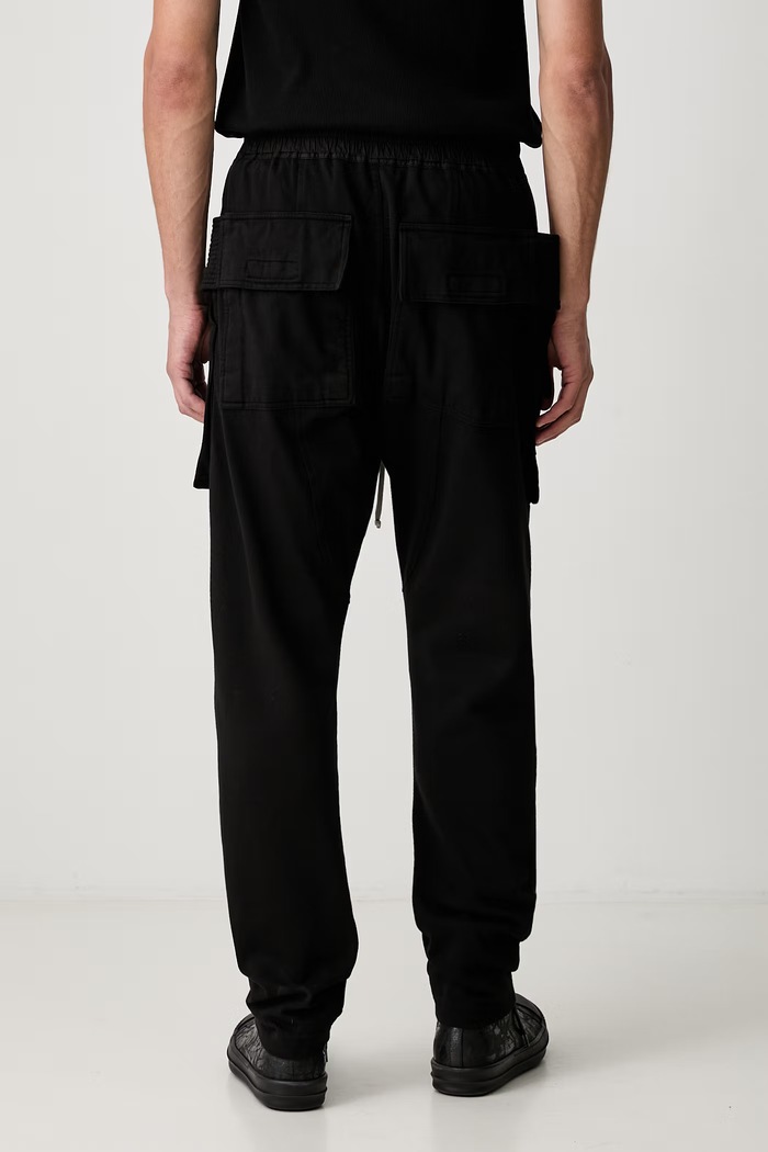 Odjeća Rick Owens DRKSHDW Creatch Cargo hlače cargo s pamukom za muškarce DU02F6376.RIG crna