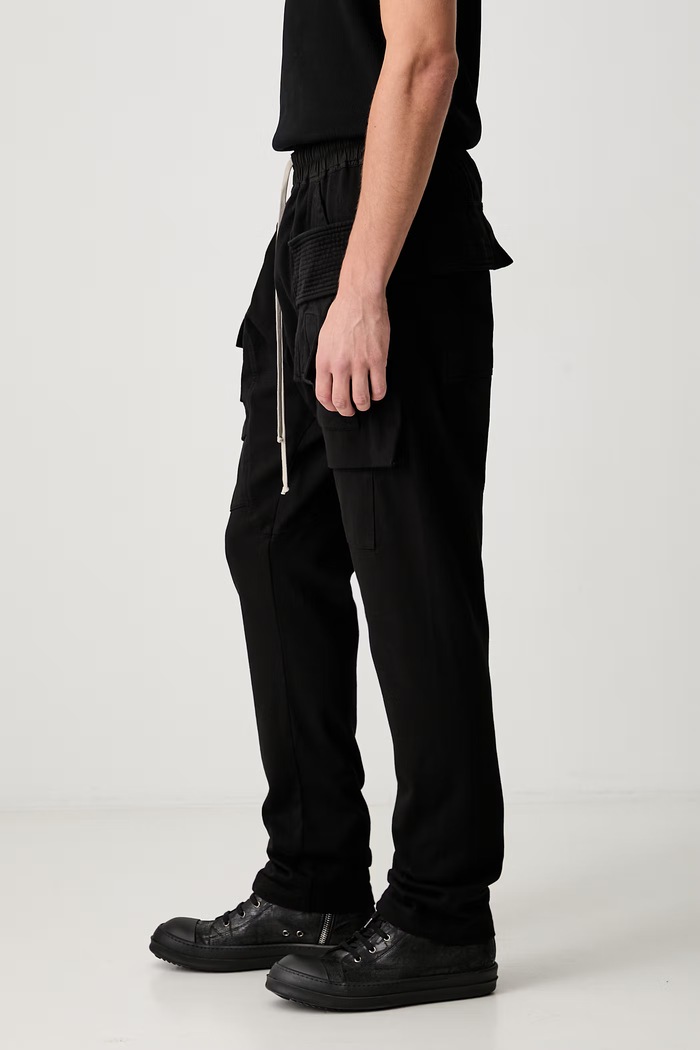 Creatch Cargo hlače cargo s pamukom za muškarce Rick Owens DRKSHDW DU02F6376.RIG crna