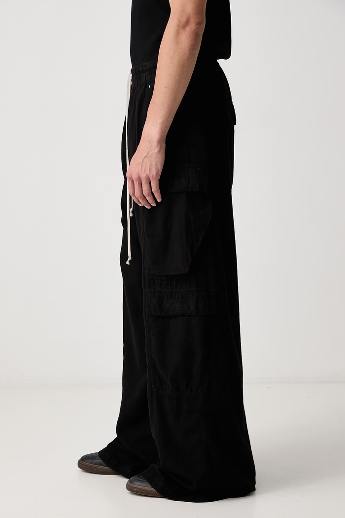 Double Cargo Jumbo Belas hlače od pamuka za muškarce Rick Owens DRKSHDW DU02F6398.CFL crna