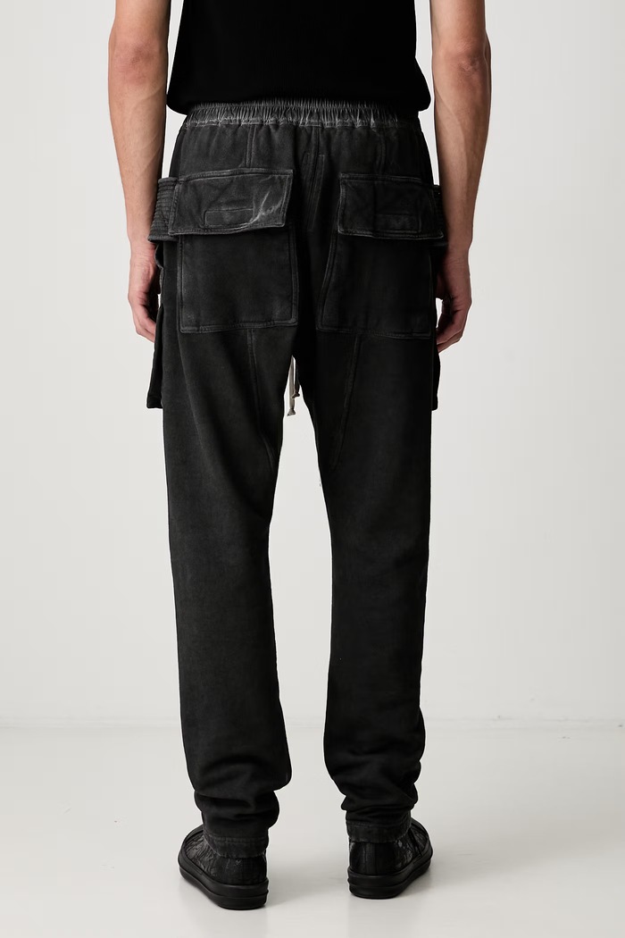Odjeća Rick Owens DRKSHDW Creatch Cargo donji dio trenirke od pamuka s elastanom za muškarce DU02F6376.FD crna
