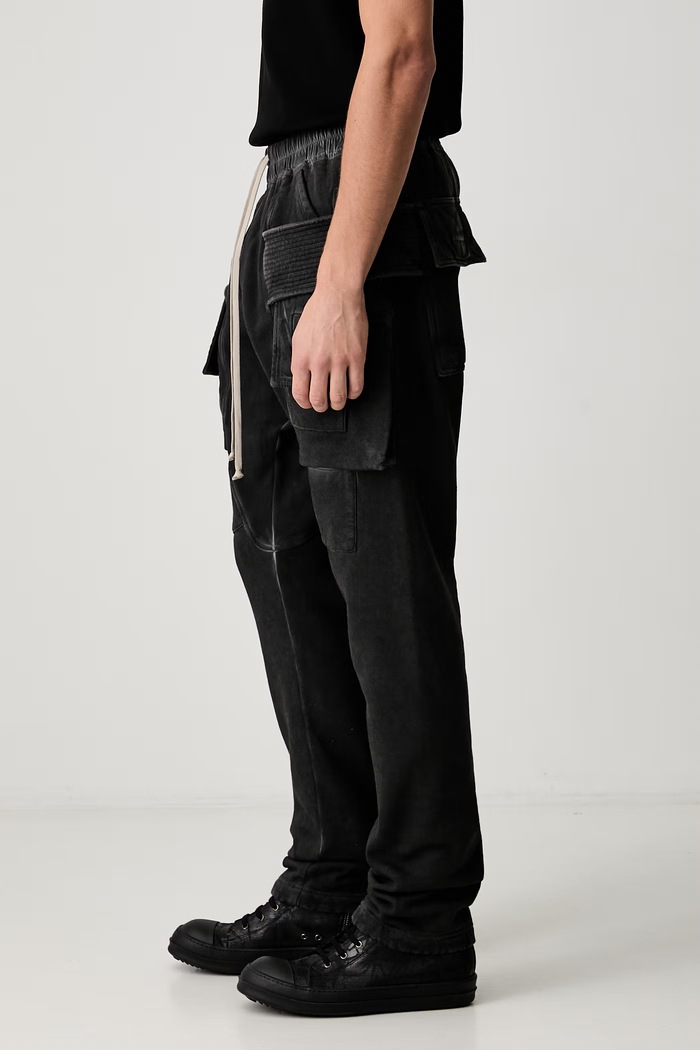 Creatch Cargo donji dio trenirke od pamuka s elastanom za muškarce Rick Owens DRKSHDW DU02F6376.FD crna