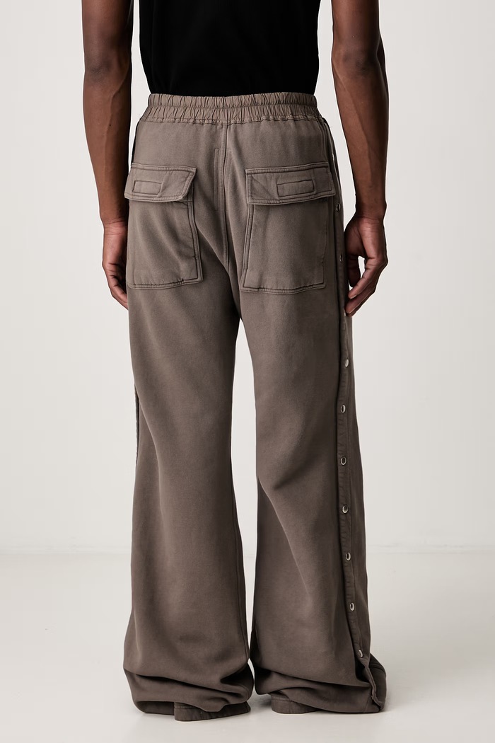 Odjeća Rick Owens DRKSHDW Wide pusher donji dio trenirke od pamuka za muškarce DU02F6393.F siva