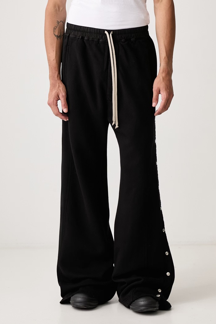 Rick Owens DRKSHDW Wide pusher donji dio trenirke od pamuka za muškarce crna DU02F6393.F