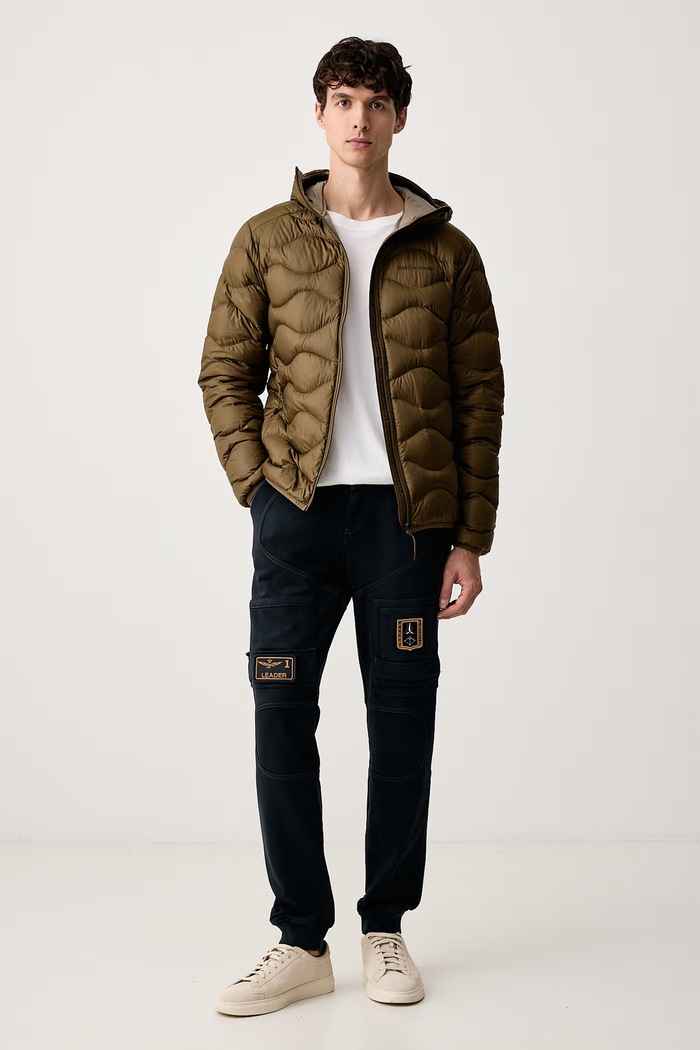Aeronautica Militare Spodnie męskie bawełniane PF0743UJ00505 granatowy AW26