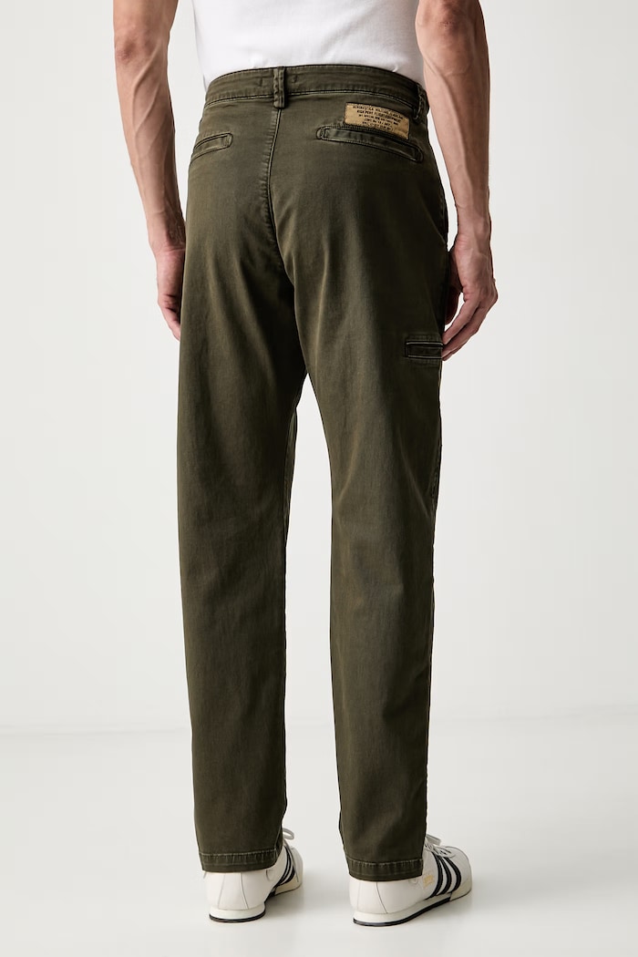 Oblečení Aeronautica Militare chino kalhoty pánské bavlněné s elastanem PA1746UCT04396 zelená