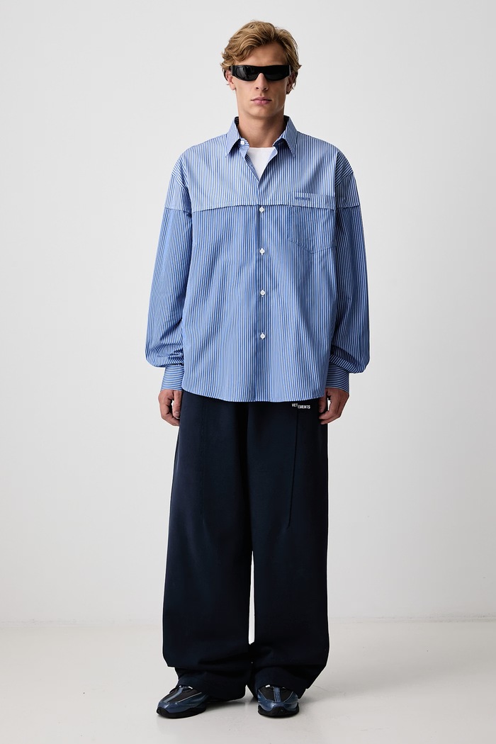 Vetements Spodnie dresowe z bawełną męskie MH27SP183N granatowy AW26