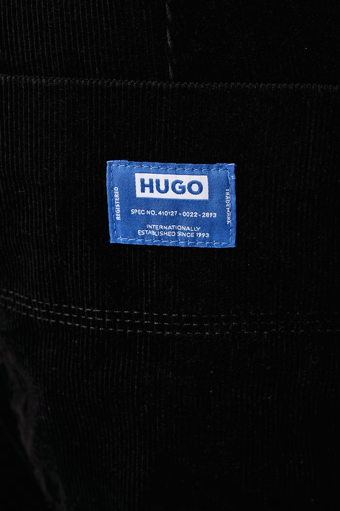 Nohavice pánske menčestrové Gonah264W HUGO Blue 50568465 čierna