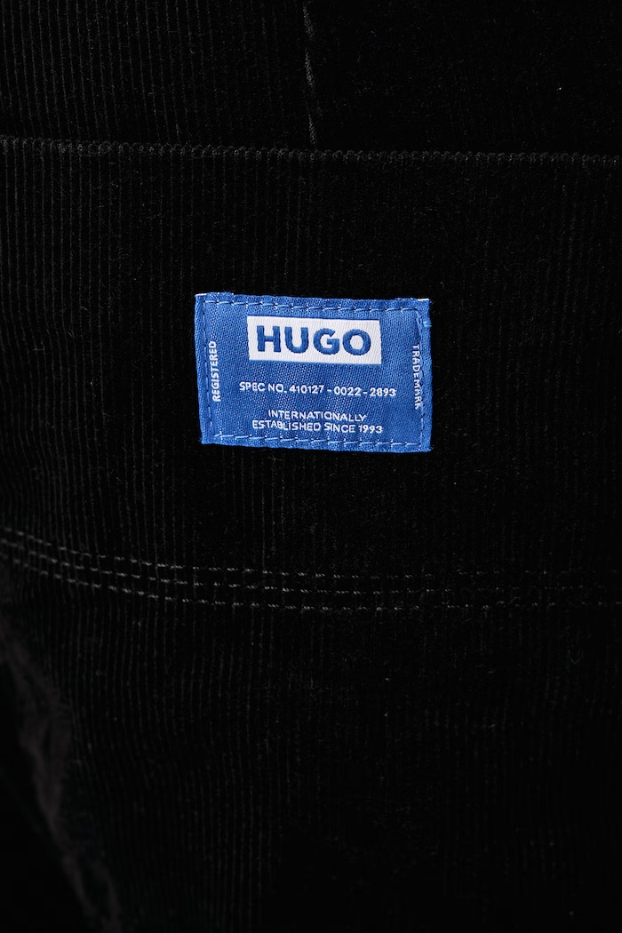 Nohavice pánske menčestrové Gonah264W HUGO Blue 50568465 čierna