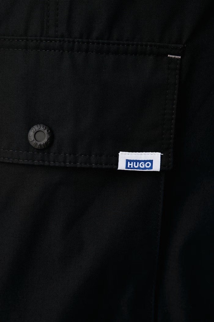 Hlače cargo za muškarce s pamukom Soren264 HUGO Blue 50568028 crna