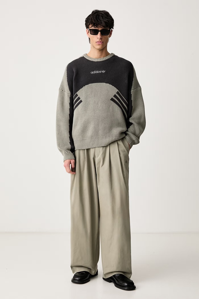 adidas Originals Triple Pleated spodnie męskie z bawełną KQ9489 zielony AW26