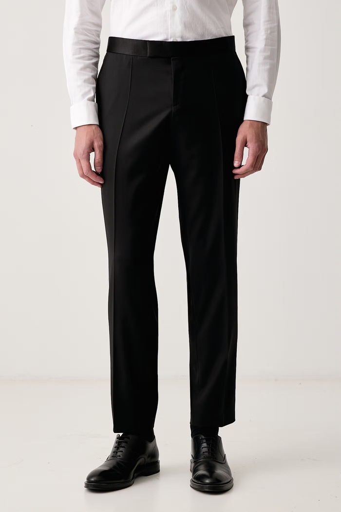 BOSS Spodnie slim fit męskie wełniane H-Genius-Tux-B1 czarny 50566928