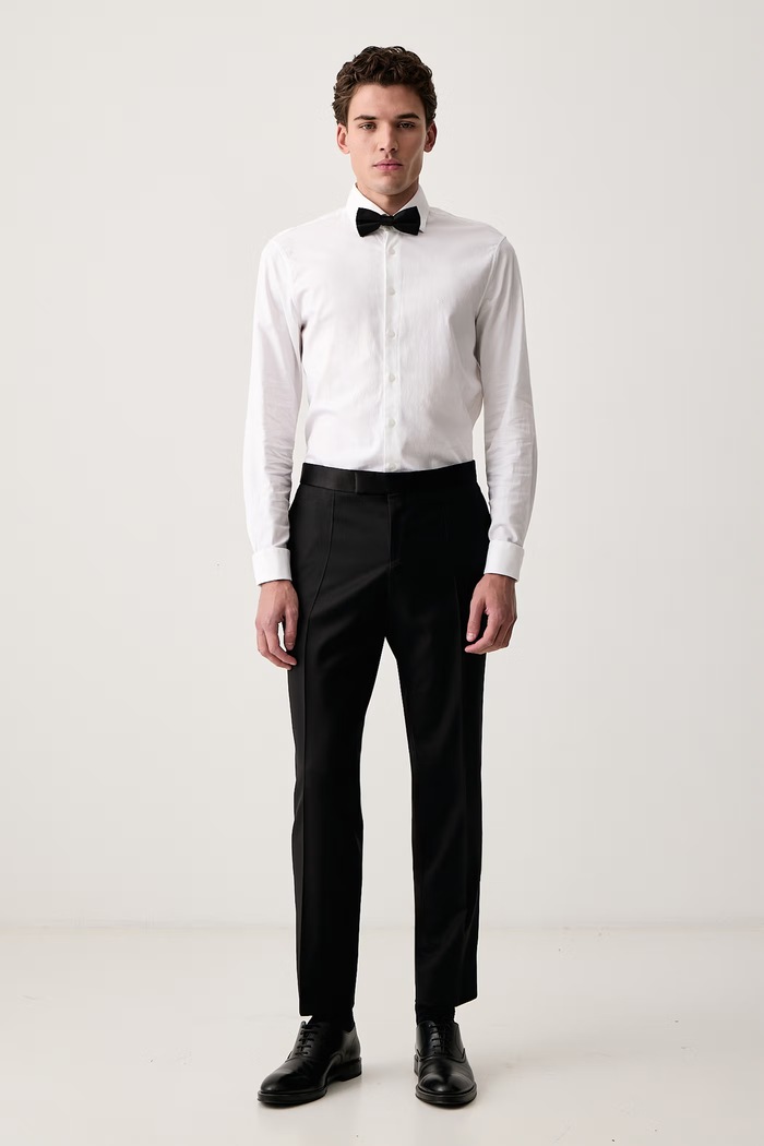 BOSS Spodnie slim fit męskie wełniane H-Genius-Tux-B1 50566928 czarny AW26